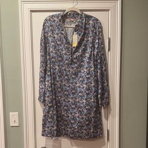 Boden Navy Floral Long Sleeve Dress